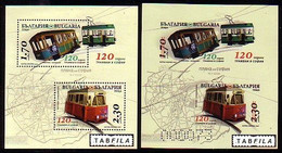 BULGARIA - 2021 - 120 Ans De Tramways à Sofia - Bl Normal Et Sans Value - Ongebruikt