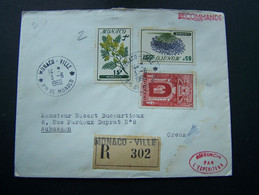 MONACO 1960 N° 503 + 516 + 521 SUR LETTRE ENTIERE RECOMMANDE - Lettres & Documents