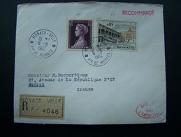 MONACO 1962 N° 484 + 549 SUR LETTRE ENTIERE RECOMMANDE - Lettres & Documents