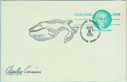86536 - USA - Postal History - Fancy Cancel On STATIONERY CARD 1985:  Whale - Autres & Non Classés