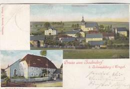 B5798) GRUSS Aus SADISDORF B. SCHMIEDEBERG I. Erzgebirge - GASTHOF SADISDORF - LITHO Zweibild 1906 - Schmiedeberg (Erzgeb.)