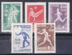 Finland Sport 1945 Mi#286-290 MNG - Unused Stamps