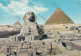 CARTOLINA  THE GREAT SPHINX OF GIZA AND PYRAMIDS,EGITTO,BOLLO STACCATO,VIAGGIATA 1970 - Piramiden