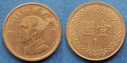 TAIWAN - 1 Yuan Yr 101 (2012) Y# 551 Republic Standard Coinage - Edelweiss Coins - Taiwan