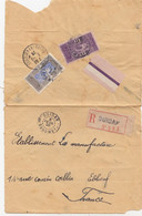 LETTRE DAHOMEY. RECOMMANDE. OUIDAH. 1926 . POUR LA FRANCE - Storia Postale