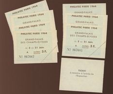 8 Tickets Qui Donnaient La Possibilité D'acheter Un Feuillet à L'expo PHILATEC, époque De Folies ! - Autres & Non Classés