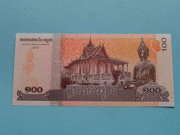 100 Riels () 2014 - National Bank Of CAMBODIA ( For Grade, Please See Photo ) UNC ! - Cambogia