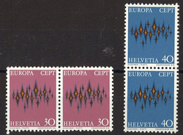 SVIZZERA 1972  - Europa CEPT 2 Val. In Coppia Nuovi** - Usados