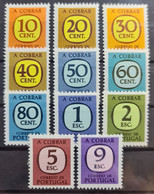 PORTUGAL - MLH - Sc# J65-J73, J76, J77 - Postage Due - Unused Stamps