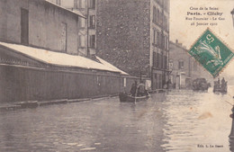 CLICHY CRUE DE LA SEINE RUE FOURNIER LE GAZ 28 JANVIER 1910 - Clichy