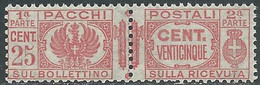 1927-32 REGNO PACCHI POSTALI 25 CENT MNH ** - I16-10 - Postpaketten