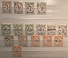 Schweiz Fiskalmarken: BASEL STADT 1899 Stempelmarken 16 Stück (Fiskalmarke Switzerland Revenue Stamps - Revenue Stamps