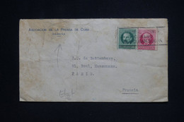 CUBA - Enveloppe Avec Entête De Habana Pour Paris - L 129149 - Lettres & Documents