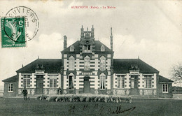 27 .n° 24600. Aubevoye . La Mairie. Vue De Face. Berger Et Ses Moutons. - Aubevoye