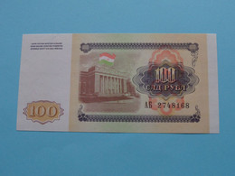 100 Rubles ( A.. 2748168 ) TAJIKISTAN 1994 ( For Grade, Please See Photo ) UNC ! - Turkmenistan