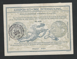 BELGIQUE - SIMPLE CERCLE SAINT GILLES (CH. DE CHARLEROY) SUR COUPON REPONSE, 1910 - Coupons-réponse Internationaux