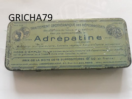 MEDECINE - BOITE METALLIQUE - ADREPATINE - TRAITEMENT OPOTHERAPIQUE DES HEMORROIDES - LABORATOIRES LALEUF PARIS - Medisch En Tandheelkundig Materiaal