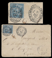 1878 15c SAGE CORRESPONDANCE D'ARMÉE - ST.LAURENT DE CHAUMOUSSET (RHONE) A CAYENNE, GUYANE FRANÇAISE - - Marques D'armée (avant 1900)