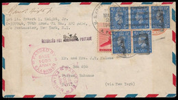 1944 U.S ARMY POSTAL SERVICE - MIXED FRANKING W. GB To BAHAMAS - US A.P.O 252 - Lettres & Documents