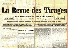 1907 - Journal "LA REVUE DES TIRAGES" Financiers Et Des Loteries - Publiant Tous Les Tirages Des Loteries, Valeurs .. - Informations Générales