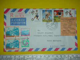 RRR,Yugoslavia Soccer Manager Miljan Miljanic Postal Cover,Italia 1990 Football Stamps,registered Air Mail Letter,rare - Airmail