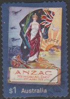 AUSTRALIA - DIE-CUT- USED 2019 $1.00 ANZAC Day - Flags - Oblitérés