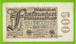 ALLEMAGNE / 500 MILLIONEN MARK / REICHSBANKNOTE / 01 - 09 - 1923 - 500 Millionen Mark