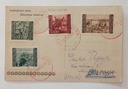 Cartolina Illustrata Per Bologna 15/VIII/1945 Affrancatura Primo Giorno - Yugoslavian Occ.: Istria