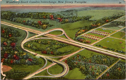 New Jersey Turnpike Aerial View Woodbury-South Camden Interchange 1951 - Camden