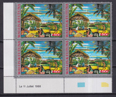 WALLIS - 1988 - NOËL - POSTE AERIENNE YVERT N° 164 ** MNH BLOCS De 4 COIN DATE ! - COTE = 53.2++ EUR. - Ongebruikt