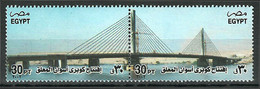 Egypt - 2002 - ( Opening Of Aswan Suspension Bridge ) - Pair - MNH (**) - Unused Stamps