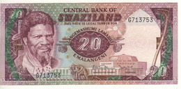 SWAZILAND 20  Emalangeni  P11b ( ND  1985  King Sobhuza I - Farm At Back ) - Swaziland