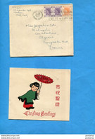 Marcophilie-lettre-hong Kong 1956 -cad  ""exhibition H K Product 3 Stamps+ In Letter Rpost Card Christmas - Lettres & Documents