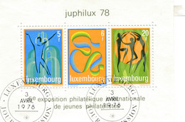 Luxemburg 1978 - Mi 964 - 966 / Block 12 - Juphilux 78 - Gestempelt Colmar Berg 3.4.1978 - Cartes Maximum