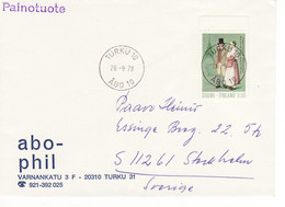 7249) Finland Cover 1978 Abo-phil To Sweden - Lettres & Documents
