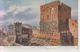 CPA Illustrateur Perlberg - Jerusalem - David's Tower / La Tour De David - Perlberg, F.