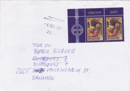 CHRISTMAS, ICON, JESUS' BIRTH STAMPS ON COVER, 2007, ROMANIA - Brieven En Documenten