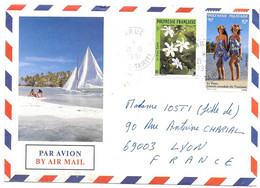 LETTRE PAR AVION  ILLUSTREE ILE DE TAHITI...ARUE 1991  TBE SCAN - Cartas & Documentos