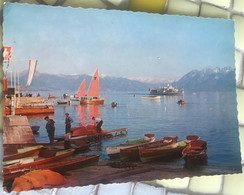 Suisse Lausanne Ouchy  Pedalos Voiliers Barques Bateau Promenade Drapeaux  Lac Leman Le Jorat Enneige -ed Perrochet 33 - Jorat-Mézières