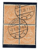 Luxembourg--1926--n°120 Michel  7 1/2  écusson--bloc De 4   Cachet MERSCH  7-9-26 - 1907-24 Abzeichen