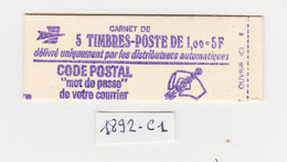 France -  Carnet N° 1892-C1 - Type Marianne De Becquet  à 1,00fr - Rouge - 3 Bandes De Phosphore - Neuf Et Non Ouvert - - Modern : 1959-…