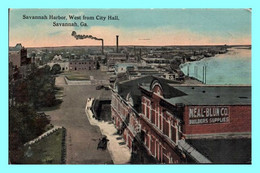 Vintage Postcard - Savannah (GA - Georgia) - Harbor West From City Hall - Savannah