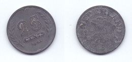 Netherlands 25 Cents 1942 WWII Issue - 25 Cent