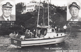 Depoe Bay Oregon, The Cimarron Small Fishing Boat With Owner And Captain C1950s Vintage Real Photo Postcard - Altri & Non Classificati