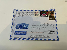 (1 J 40) Letter Posted From USA To Australia (posted During COVID-19 Crisis) 3 Stamps - Storia Postale