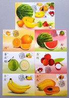 HONGKONG 2022 New ** Hong Kong Fruits, Watermelon, Litchi, Banana, Papaya , Orange, Guava MAXIMUM CARD SET (*) RARE - Covers & Documents