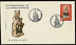 ANDORRE ANDORRA Espagnol Enveloppe édition Locale PUJOL Intronisation De La Marie De Dieu 19-5-1974 - Altri & Non Classificati