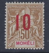 Mohéli N° 22 XX Type Groupe Surchargé : 10 Sur 50,  Sans Charnière TB - Otros & Sin Clasificación