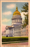 West Virginia Charleston State Capitol Building 1937 Curteich - Charleston
