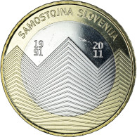 Slovénie, 3 Euro, Independence 20th Anniversary, 2011, TTB, Bimétallique - Slovénie